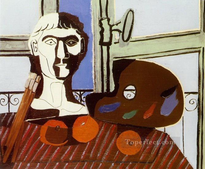 Bust and palette 1925 cubism Pablo Picasso Oil Paintings